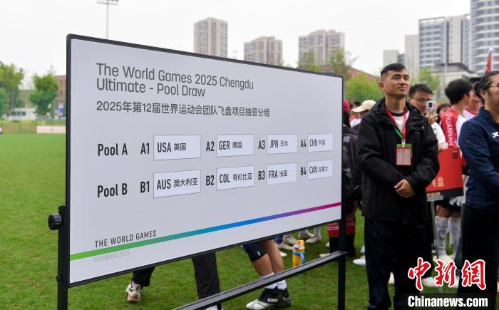 成都世运会团队飞盘分组揭晓 中国队与美德日同